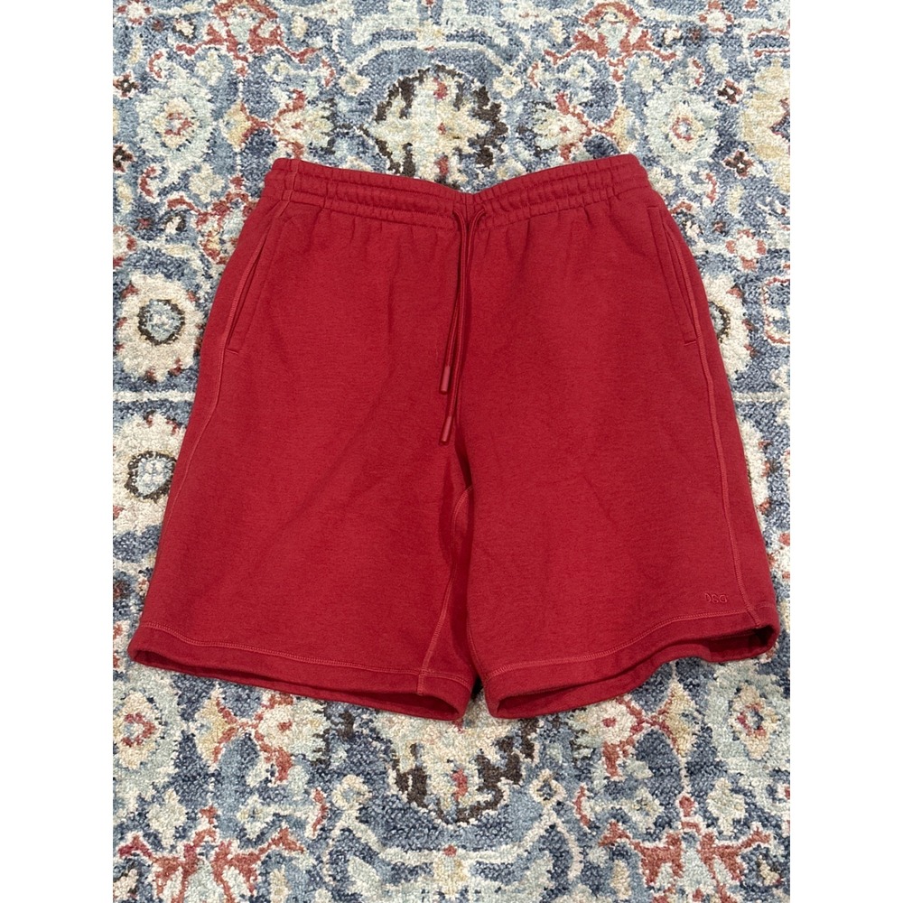 DSG Fleece Sweat Shorts Men Medium Red Elastic Drawstring Pockets GUC